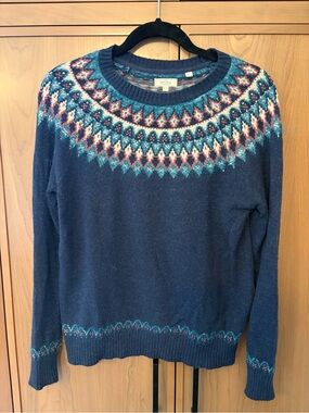 Fat Face Navy Fair Isle Crewneck Sweater